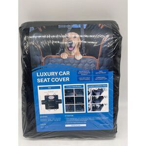 Luxury Black Car Seat Cover For Pets Waterproof & Nonslip